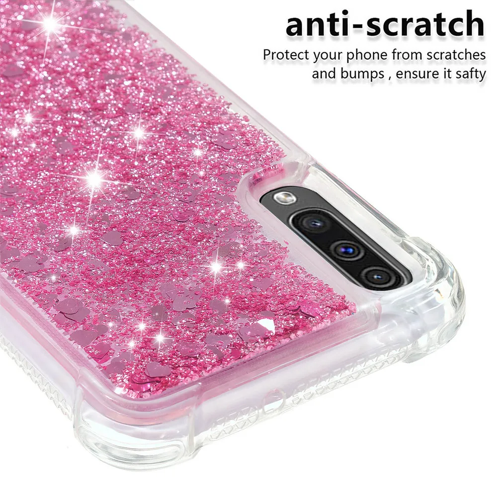 Блестящий чехол для Samsung Galaxy A30s A50 2019 милый мягкий с блестками в виде жидкости