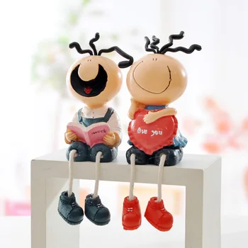 

San Mao hanging foot doll Creative resin figure small ornaments Fashion modern home accessories partition living room decoration