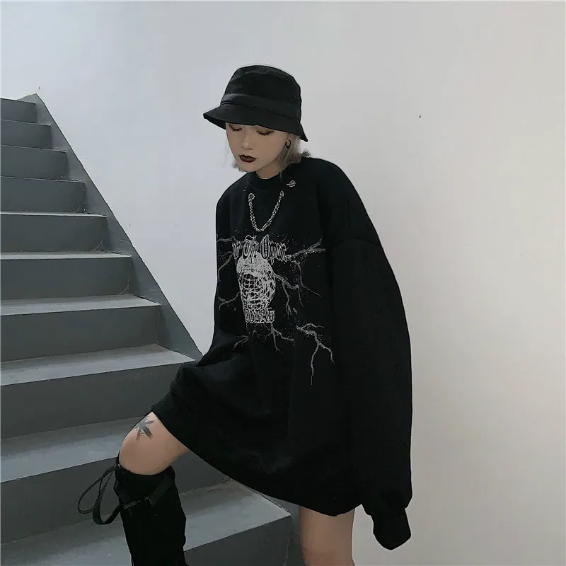 Neploe толстовки плюс вельветовые утолщенные женские уличные толстовки Harajuku Повседневный пуловер с принтом в стиле хип-хоп джемпер 56968