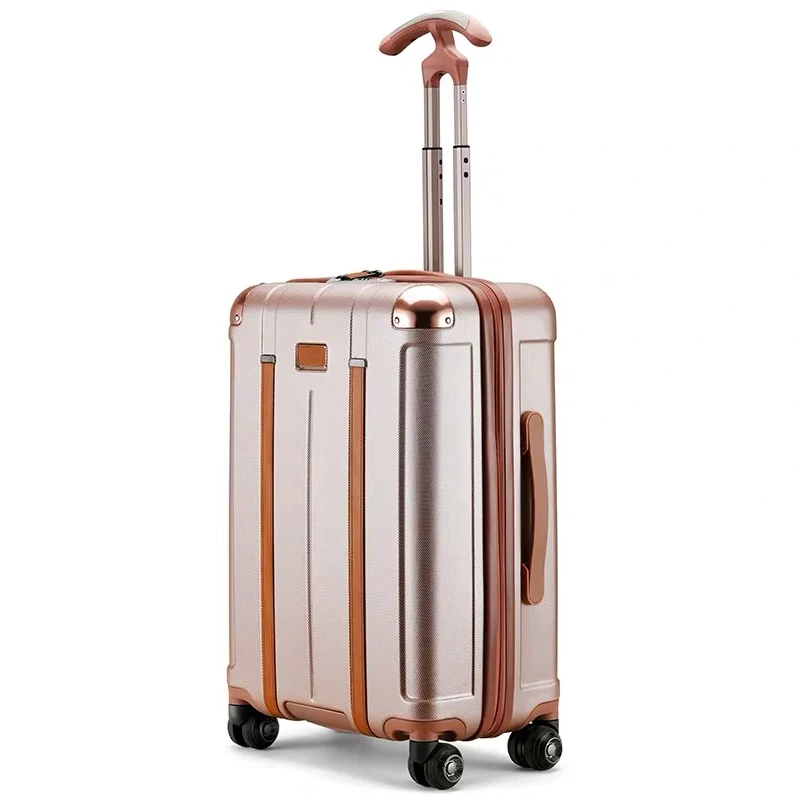 rose gold Мужская мода 20 24 28 дюймов багаж на колесиках, чемодан на колесиках, женские сумки, брендовые дорожные сумки, чемодан с колесиками - Цвет: rose gold