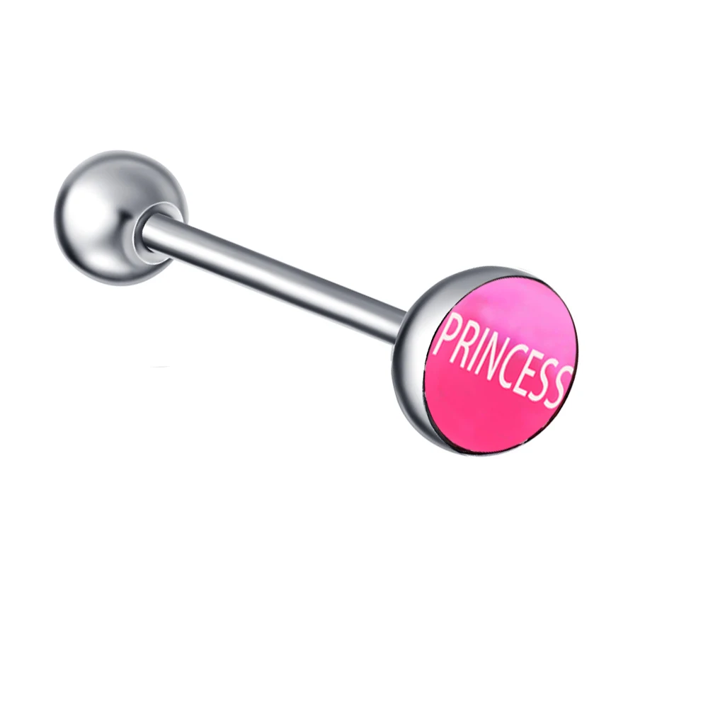 princess TIANCIFBYJS из нержавеющей стали 14 г металлический пирсинг для тела логотип кольца для сосков спиральные украшения для пирсинга украшение-серьга для тела для женщин мужчин 1 шт. или 1 комплект - Окраска металла: princess