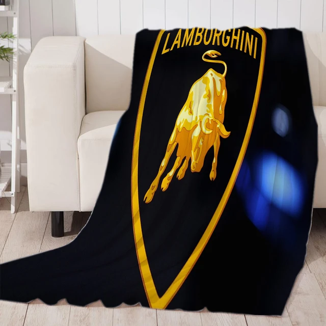 Luxury Lamborghini Sports Car Logo Blanket, Plush Warm Blanket for Winter Bedding, Sofa and Plush House Warm Decoration Gifts Pink