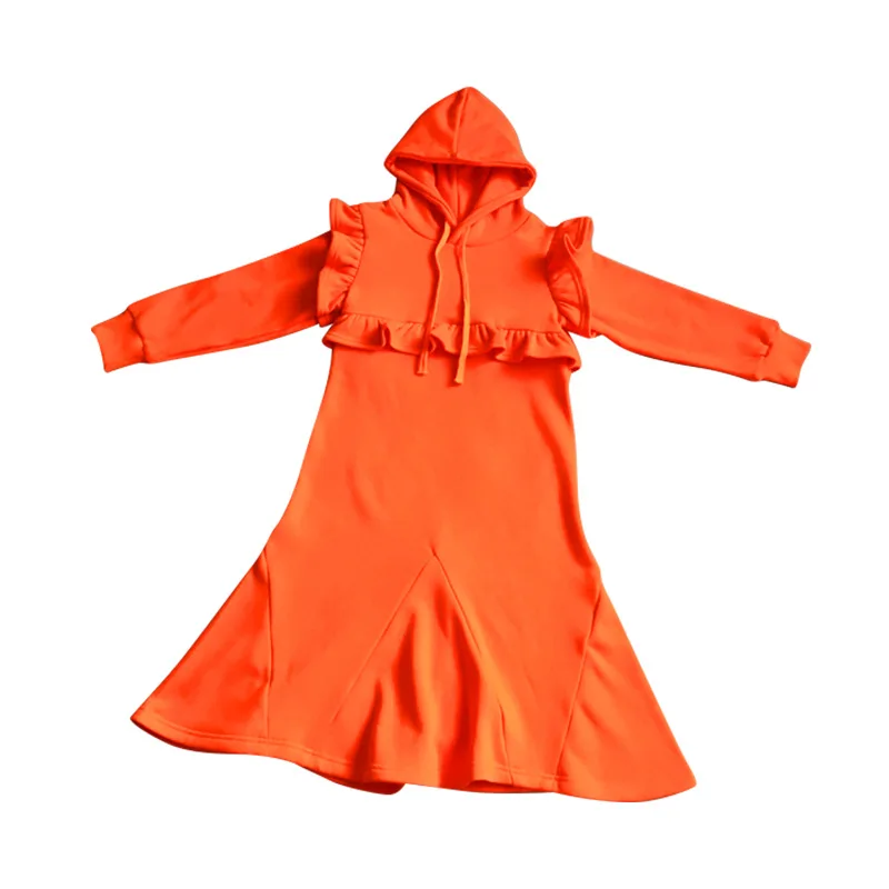 Мода 2019 года осенне-зимнее платье для девочек длинное стильное теплое маленьких