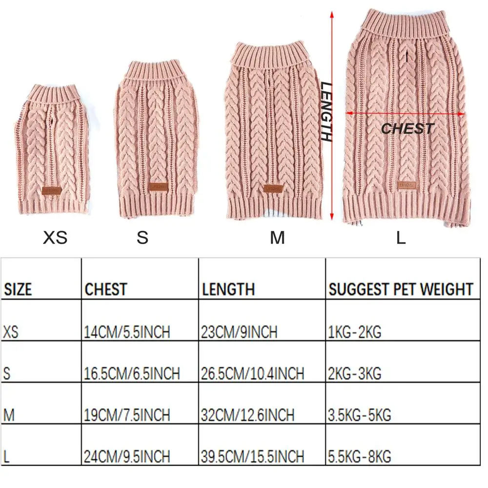 UFBemo вязаный свитер для собак с косичками, Такса, кошки, тянет, одежда для детей, зимняя одежда для чихуахуа, маленьких и больших собак, теплая одежда