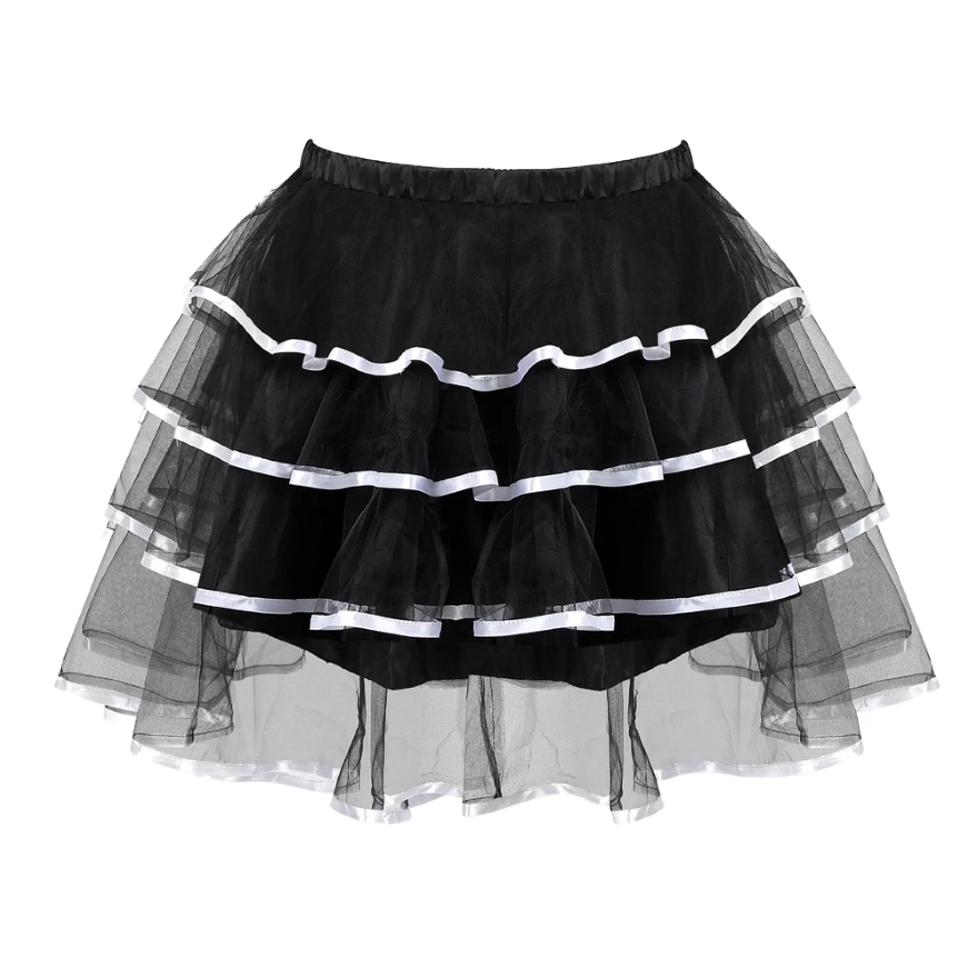 Women Sexy Mini Tutu Skirt Multilayer Mesh/Tulle/Lace/Floral Decoration Mini Pleated Skirts Fashion Dance Skirt Plus Size S-6XL