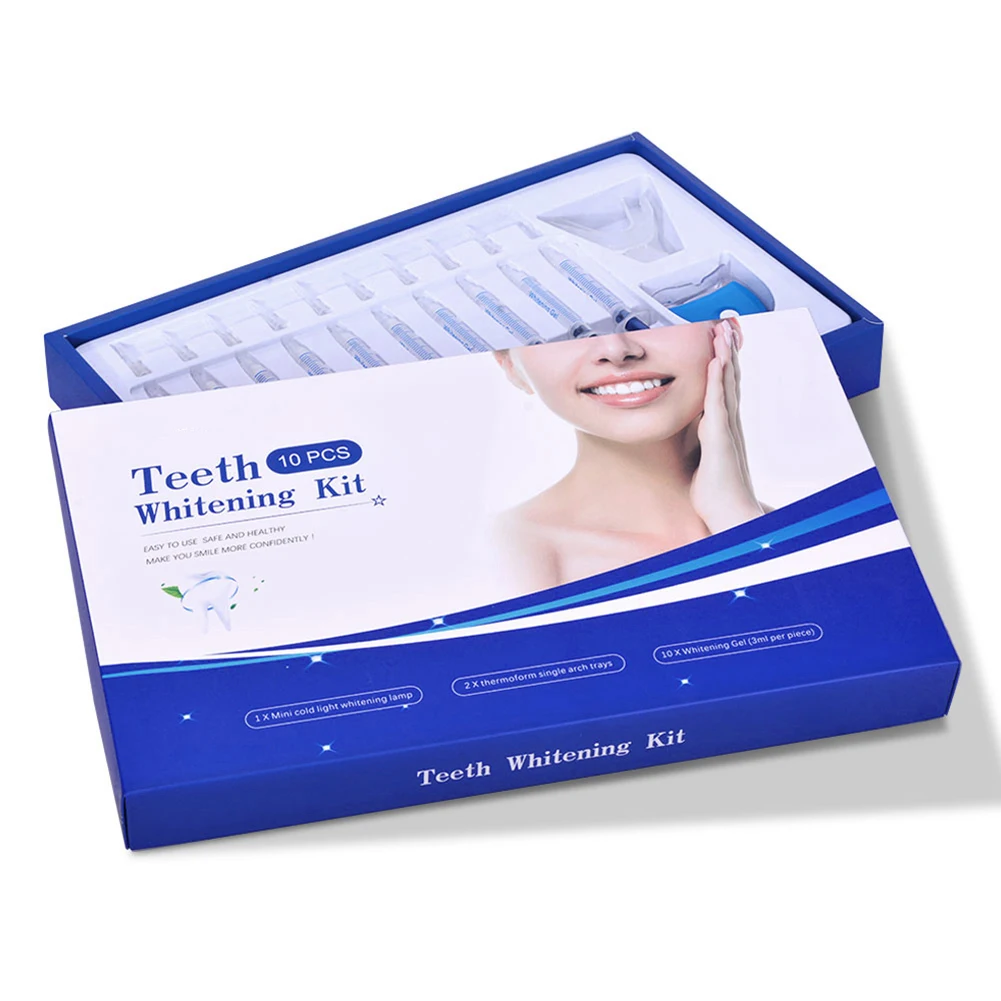 

10pcs Teeth Whitening Dental Bleaching System Oral Gel Kit Tooth Whitener Dental Equipment Cold Light Tooth Beauty Suit