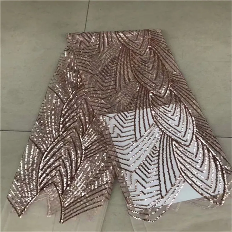 

2019 New French Nigerian sequins net lace,African tulle mesh lace fabric high quality for party wedding dress 5yards/lot green