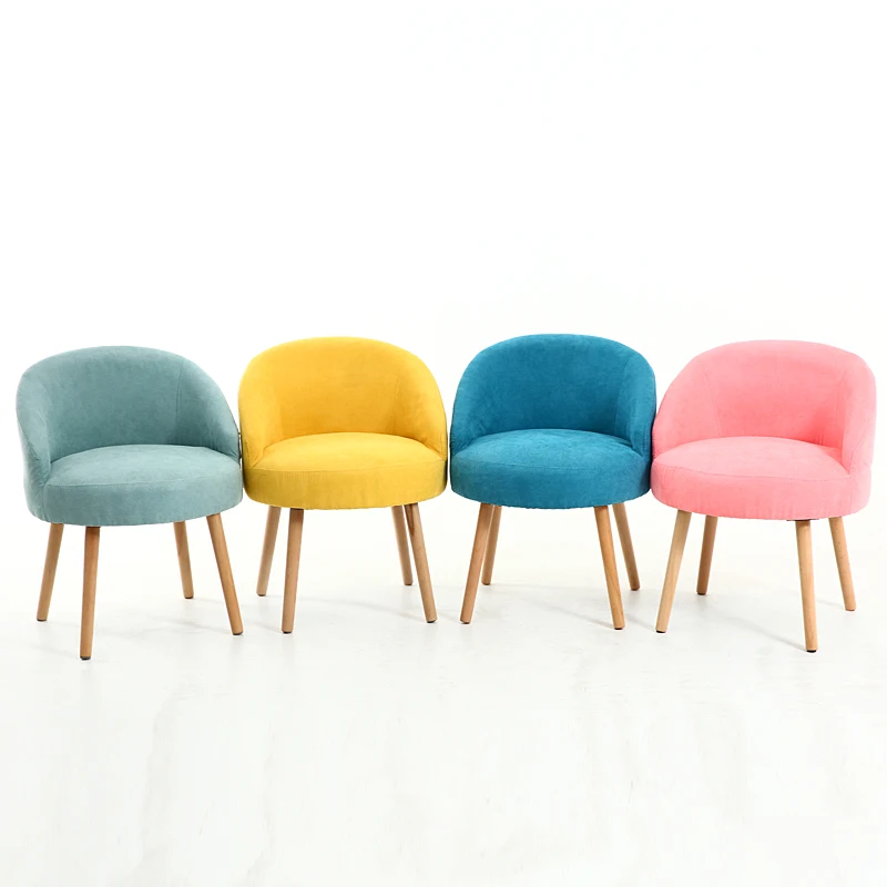 

Nordic Office Reception Tea Shop Western Cafe Table and Chair Combination Simple Leisure Single Cloth Sofa Chair