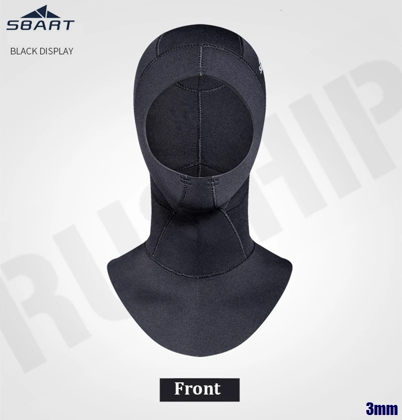 SBART 3mm Neoprene Men Women Scuba Diving Snorkeling Neck Hat Full Face Mask Waterproof Warm Spearfishing Swimming Hood Cap