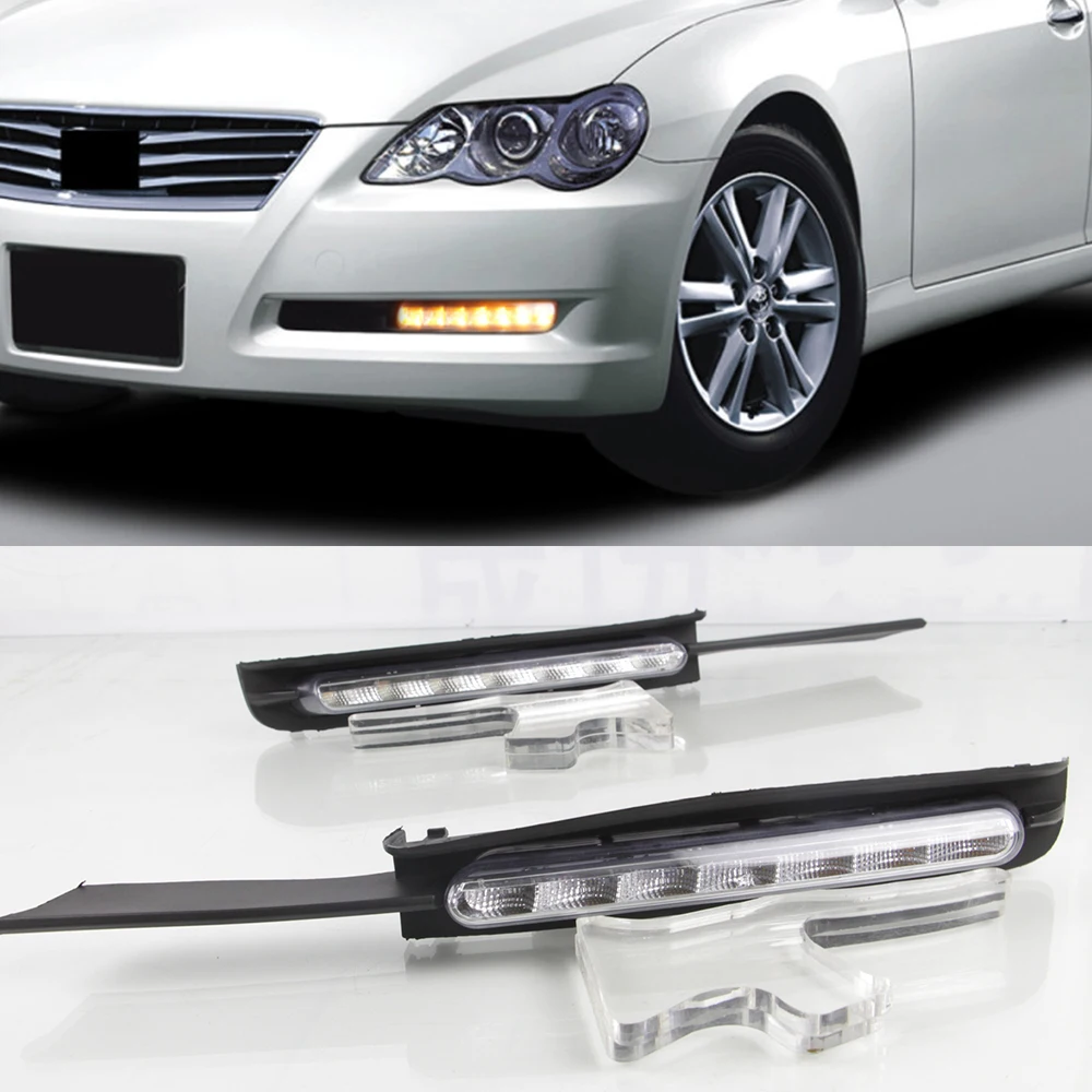CSCSNL 1 пара DRL светодиодный DRL Дневной ходовой светильник противотуманная фара для Toyota MARK X REIZ 2004 2005 2006 2007 2008 2009
