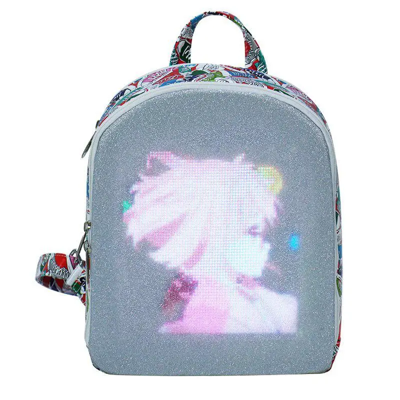 

Women LED Display Screen Backpacks Smart WIFI Version Control Light Screen Women Bag