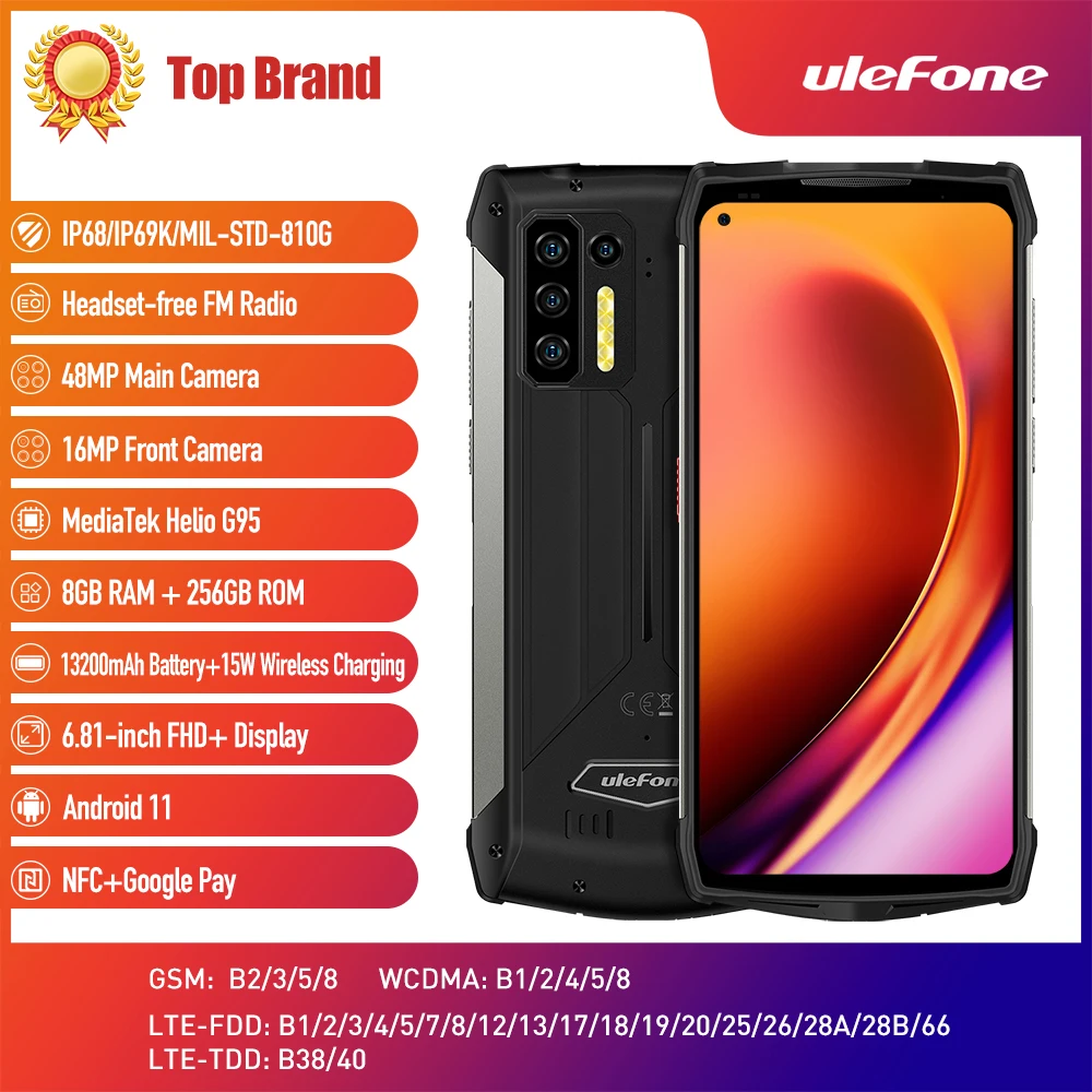 kingston 8gb ram Ulefone Armor 11 5G Rugged Mobile Phone 8GB +256GB Android 10 Waterproof Smartphone 48MP 5200mAh NFC Wireless Charging Cellphone ram computer