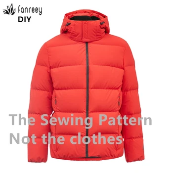 

Sewing Pattern for Men's Trendy hooded sports short down jacket WW-M1151