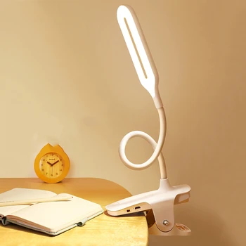 

Creative LED 360Â° Folding Clamp Desk Lamp Eye Protection USB Rechargeable Dimming Clip On Light For Book Bed And Computers