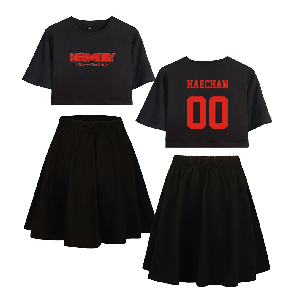 Nct 127 Kpop Женский комплект из двух предметов Модный летний короткий рукав топ+ юбка Новое поступление, горячая Распродажа модная уличная одежда