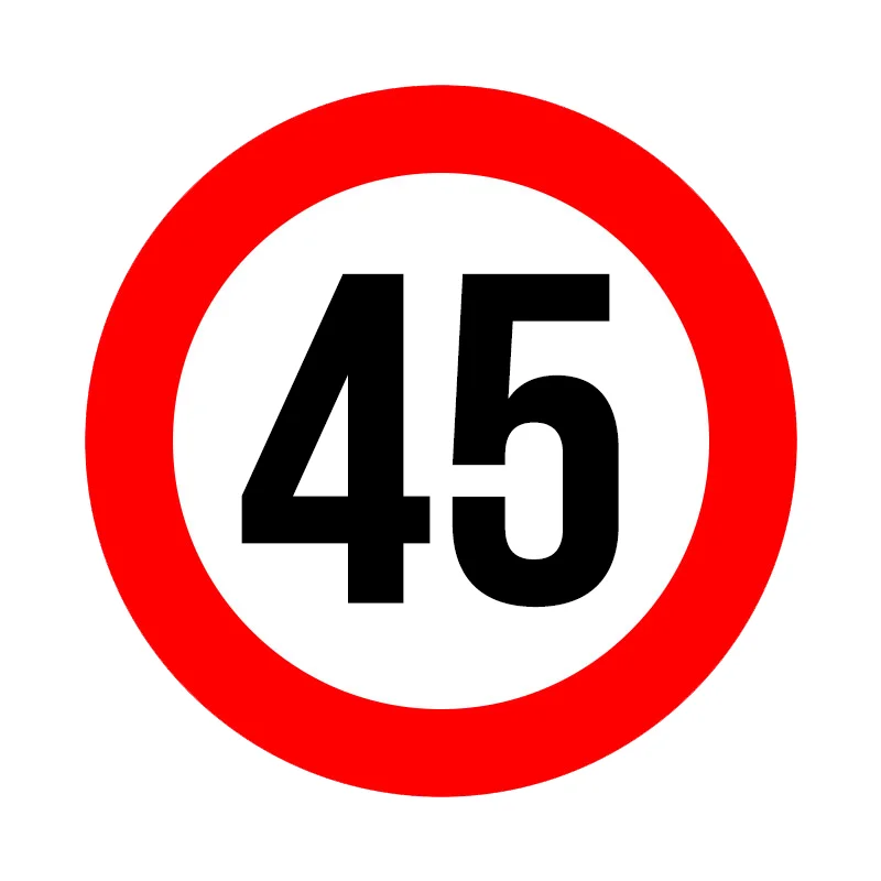 

Ограничение скорости 45 км/ч Автомобильная наклейка из ПВХ Высококачественная Изысканная Водонепроницаемая анти-УФ Авто Наклейка настраив...