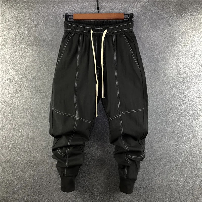 harem outfit Owen Seak Men Casual Cargo Harem Pants High Street Hip Hop Length Men's Clothing Sweatpants Autumn Winter Black Big Size aladdin pants Harem Pants