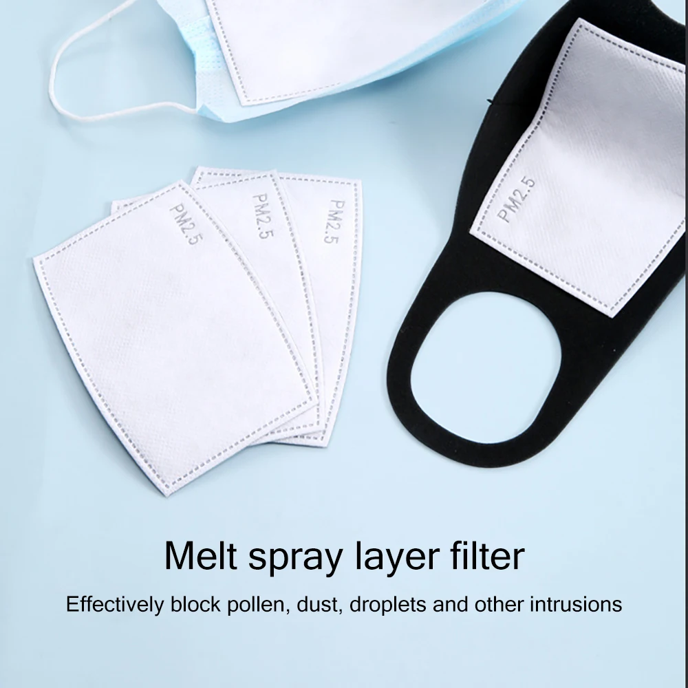 

50Pcs 5 Layers PM2.5 Activated Carbon Safety Filter Insert Protective Filter Media Insert For Mouth Mask Anti Dust Hygiene Masks