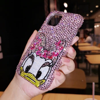 

For iPhone XS max XR X Luxury Bling cartoon daisy Crysta Diamond case for iphone 11 pro max 6 7 8 plus Girl Lady gift case