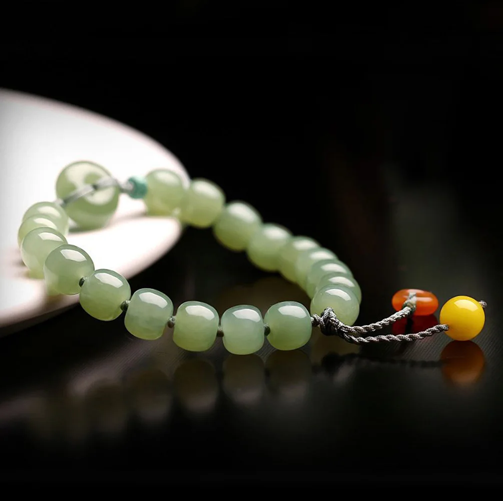 Certified Natural Hetian Jade Bracelets Hand woven Bracelets  Amulet Jade Jewelry Girls' Bracelet
