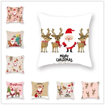 

Nordic Decorative Throw Pillows Christmas Snowman Square Cushion Sofa Bed Home Decor