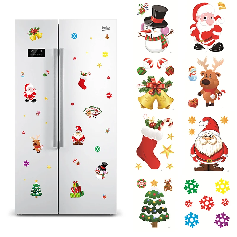 

Christmas Window Sticker Santa Claus/Snowman/Elk Glass Sticker Xmas Christmas DIY Decorations for Home Natal New Year Gift Decor