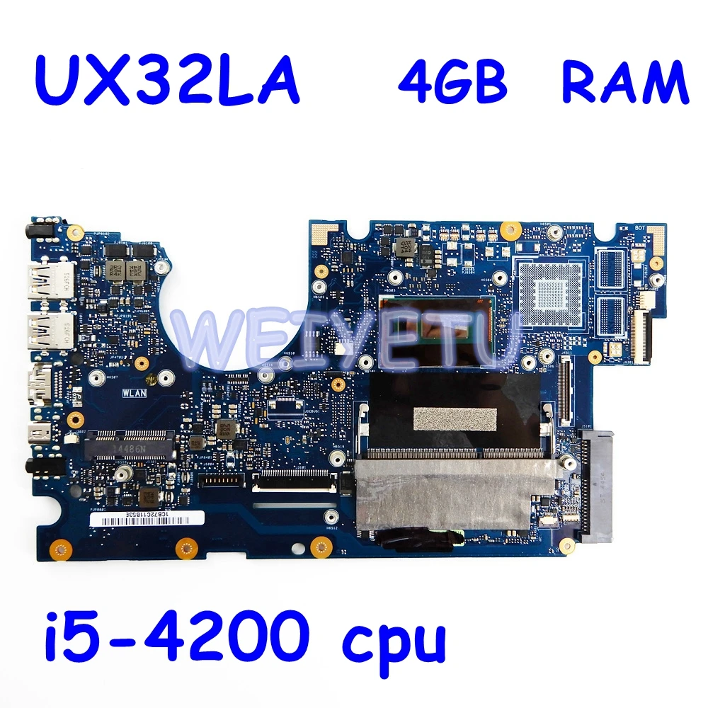  UX32LA Mainboard With I5-4200CPU 4GB RAM for ASUS UX32L UX32LN Laptop motherboard UX32LA-LN REV2.0 