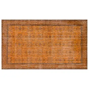 

Handmade Orange Vintage Overdyed Turkish Area Rug 166x290 Cm-5'5''X9'6''