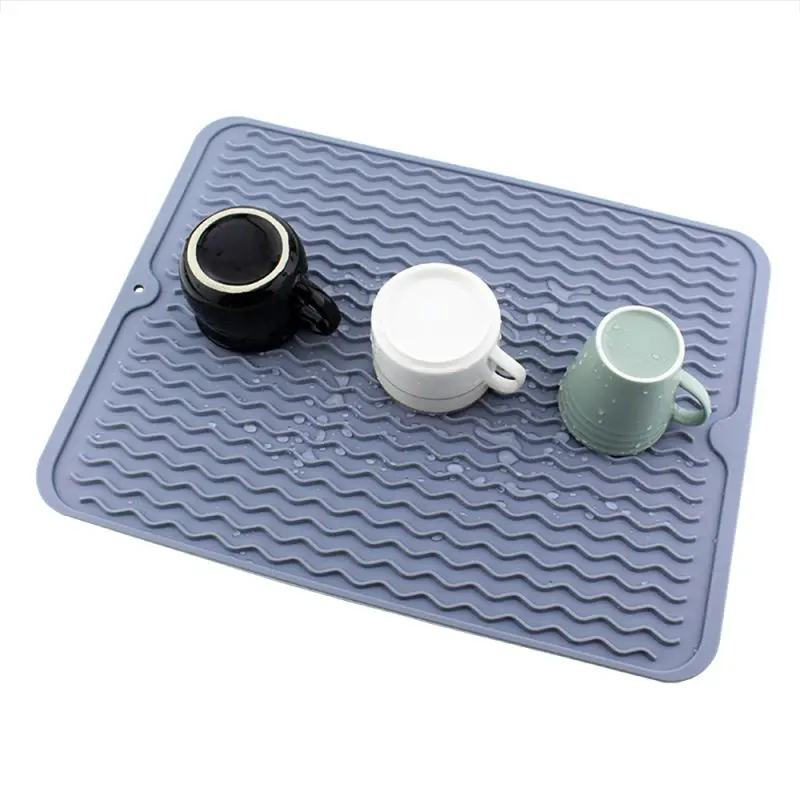 Прочный силиконовый коврик для сушки посуды Противоскользящий коврик для фруктов Экстра большой дренажный коврик для сушки посуды резиновый коврик для сушки