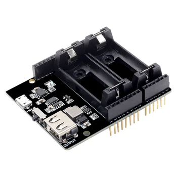 

ESP8266 ESP32 Power Supply Rechargeable Dual 16340 Lithium Battery Charger Shield Module Dual Output for Arduino UNO