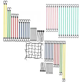 

Outdoor Elastic Rope Bungee Cord Straps Hammock Fixing Rope With Hook Rubber for Bundles Camping Goods Racks Garages Household