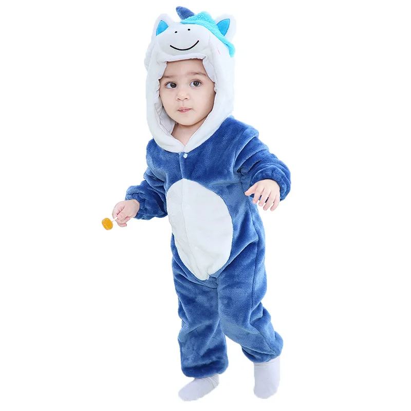 romper-10 Зимняя одежда для новорожденных; комбинезон для малышей; комбинезон с капюшоном в виде животных; костюм Стича Пикачу; комбинезоны для мальчиков и девочек; Одежда для младенцев; Пижама - Цвет: romper-10