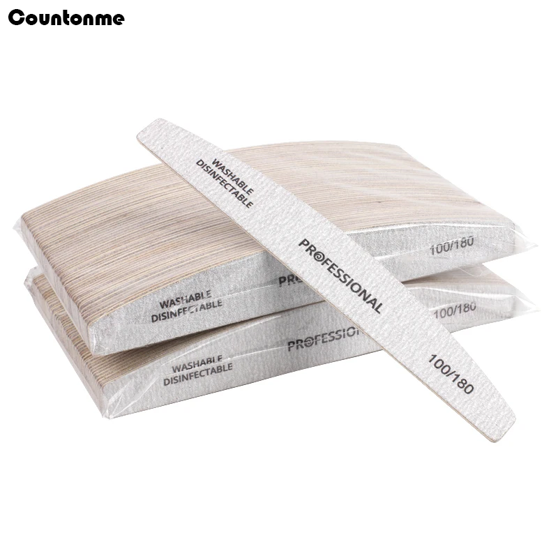 

Thick Sandpaper Wooden Nail File 100/180 50Pcs Wood lime a ongle professionel Double Side Buffer Manicure Nails Accessories Tool