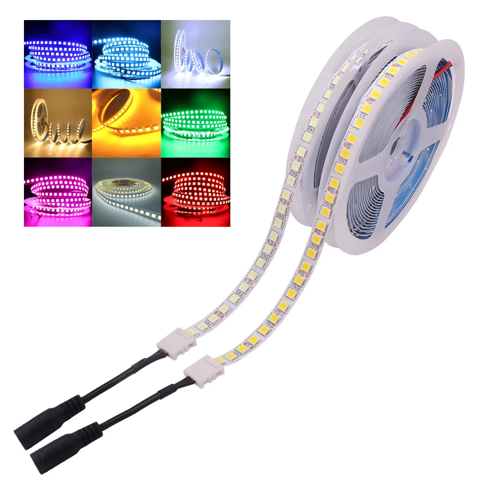 

120LED Led Light Strip 12V DC Plug Super Bright SMD 5054 Waterproof 600 Pixel Led Strip Flexible Led Tape Lights Home Decoration