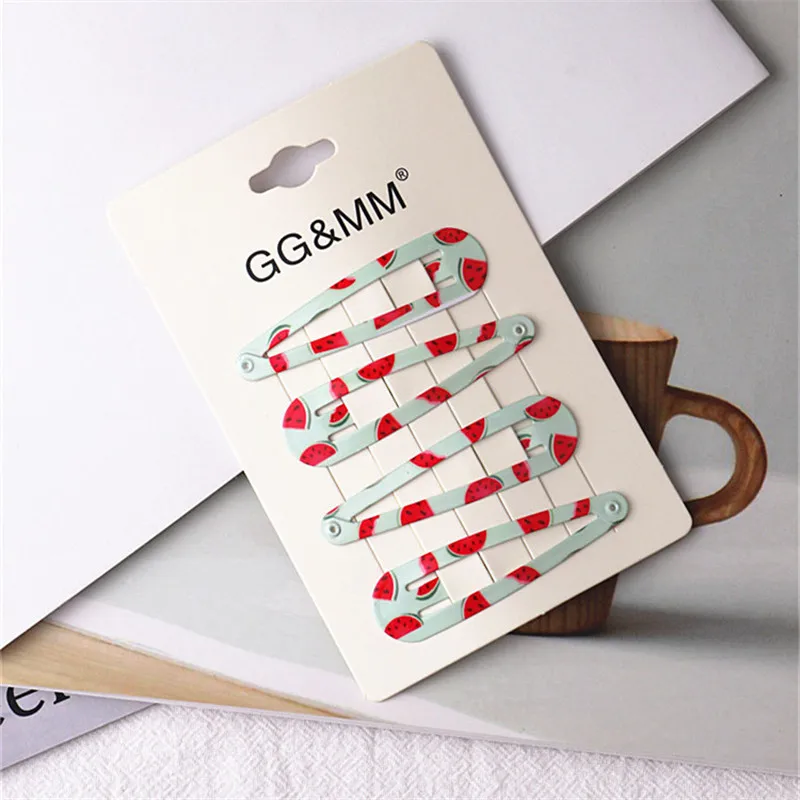 4Pcs/set New Lovely Cartoon Heart Type Metal Candy Color Girls Hairpins Hair Clip Kids Headwear Children Accessories Baby BBClip