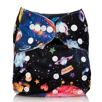 

Reusable Baby Cloth Diaper Cover Washable Nappies Carton Cats Green Nappy Waterproof Pocket Diapers Suit 3-15kg