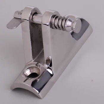 

New Silver Stainless Steel Concave Base Deck Hinge Bimini Top Fitting Hardware 2.2x6.1x3.7cm Fit for Boat Marine Ship Yacht