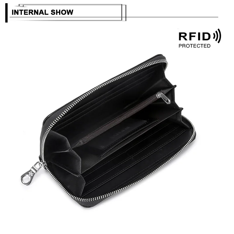 RFID кошелек из натуральной кожи для женщин с персональным принтом для путешествий, паспорта, кошелек для телефона, кошелек для монет, ID держатель для карт, женский клатч