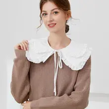 2021 White Lapel Fake Collar Women Blouse Shoulder Doll Collar Removable Detachable Shirt False Collar Lapel Clothes Accessories