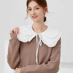 2021 White Lapel Fake Collar Women Blouse Shoulder Doll Collar Removable Detachable Shirt False Collar Lapel Clothes Accessories