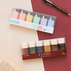 Correcteur de couleur rétro Style chinois, 6 pièces/ensemble, bande correctrice blanche, accessoires scolaires et de bureau, fournitures de papeterie 