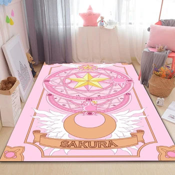 

Anime Card Captor Sakura Star Pink Door mat Rug Carpet Floor Bedroom Doormat Non-slip Mat Cartoon Gifts