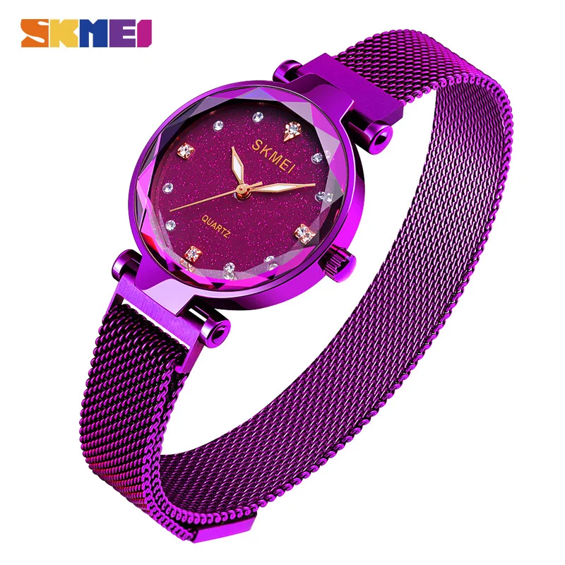 

SKMEI Fashion Starry Sky Ladies Quartz Wristwatch Top Brand Stainless Steel Female Clock Women's watches Relogio Feminino Q022