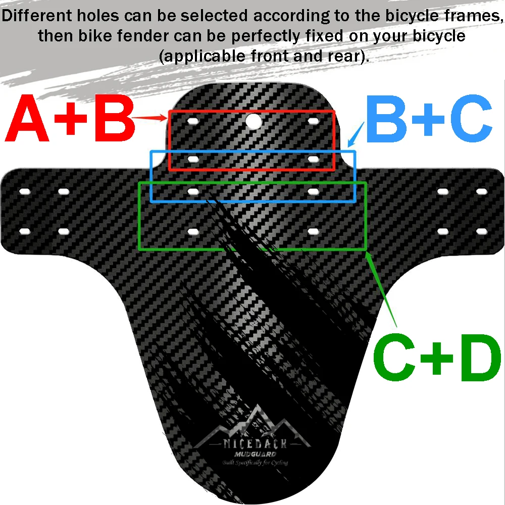Bicycle Mud MTB guard 7 Colors Bicycle Fenders Carbon Fiber Front Rear MTB Mountain Mud Bike guard Accessories bicycle fender bike chain guard