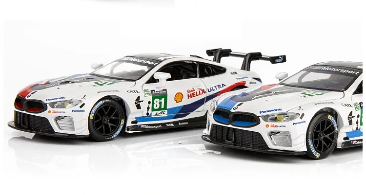 Точная имитация эксклюзивный Diecasts& Toy Vehicles: RMZ city автомобильный Стайлинг M8 GTE Racing 1:32 Сплав литье под давлением модель звуков и света