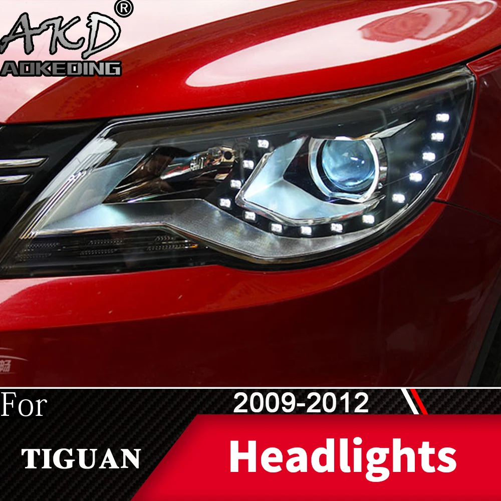 Фара для автомобиля VW Tiguan 2009-2012 Tiguan головной светильник s противотуманный светильник s дневной ходовой светильник DRL H7 светодиодный Биксеноновая лампа автомобильные аксессуары