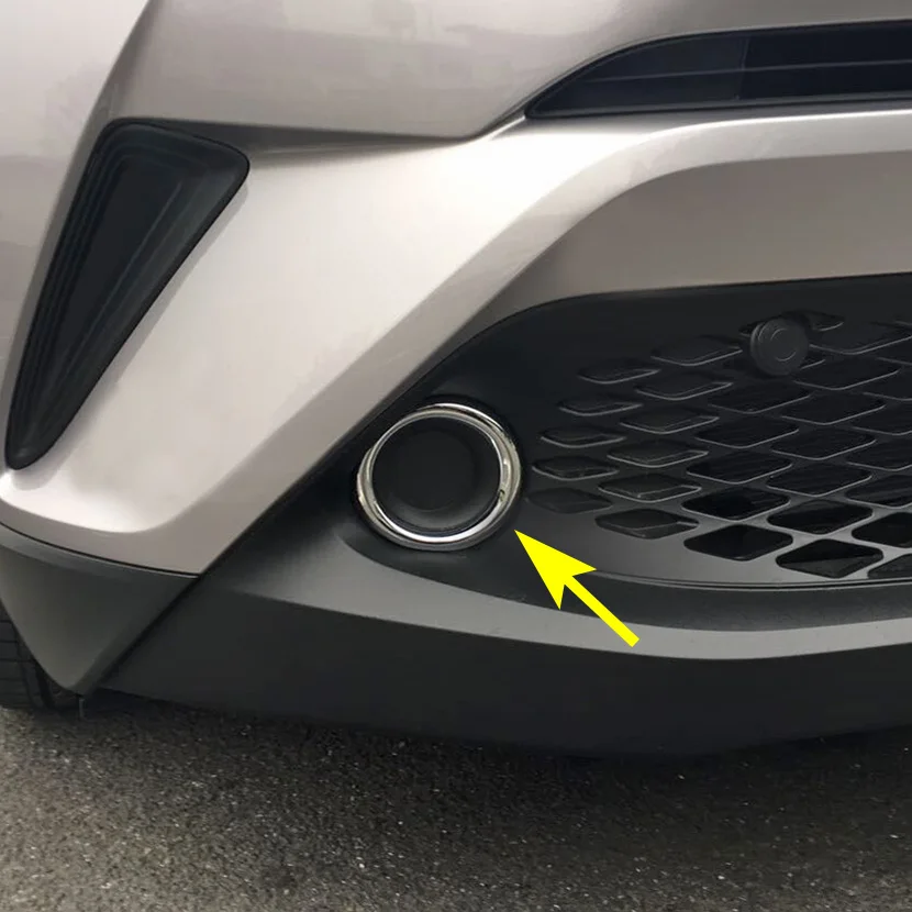 Хром Туман светильник кольцо для Toyota C HR 2017 2018 2019 CHR задний бампер противотуманный