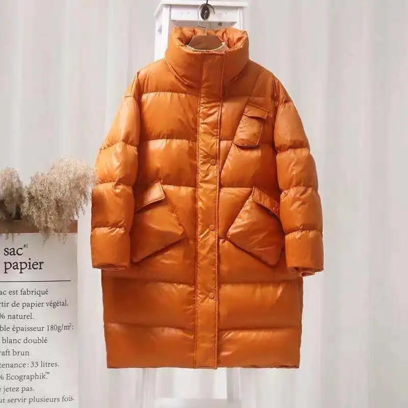 90% White Duck Down Thick Warm Jacket Female Parkas Winter Loose Long Fashion Feather Down Coat Snow Outwear