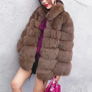 

Vintage Fluffy Faux Fur Coat Women Furry Fake Fur Stand Collar Outerwear Winter Casual Party Overcoat
