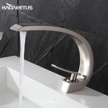 

Haliaeetus Bathroom faucets Basin Brass Faucet Fashionable Hot And Cold Water Mixer Tap Chrome And White Faucets